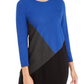 Alfani Women's Asymmetrical Colorblocked Sweater Blue Size Medium
