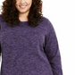 Karen Scott Women's Plus Size Marled Microfleece Top Purple Size 1X