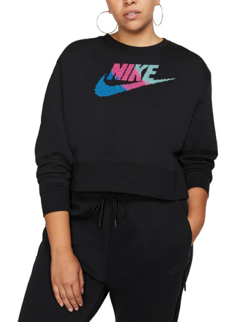 Nike Women's Sportswear Fleece Crewneck Sweatshirt Black Plus  Size 2X