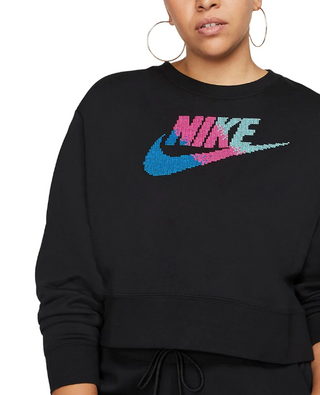 Nike Women's Sportswear Fleece Crewneck Sweatshirt Black Plus  Size 2X