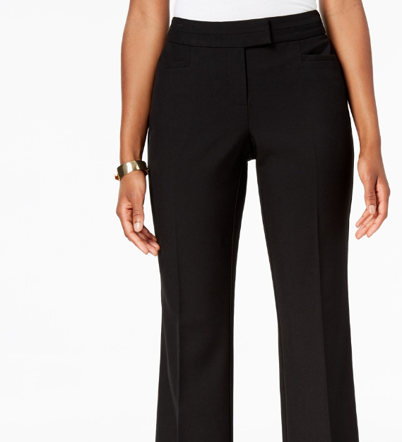 JM Collection Women's Petite Tummy Control Trousers Regular & Short Length Black Size 4P