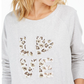 Style & Co Women's Sequin Logo Sweater  Gray Size Medium
