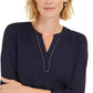 JM Collection Women's Split-Neck Tunic Blue Size Large