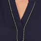 JM Collection Women's Split-Neck Tunic Blue Size Large