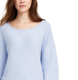 Pink Rose Juniors' Ribbed Sweater Blue Size Medium