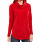 Style & Co Women's Metallic Threaded Turtleneck Sweater Red Size Petite Petite