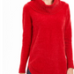 Style & Co Women's Metallic Threaded Turtleneck Sweater Red Size Petite Petite