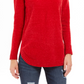Style & Co Women's Metallic Threaded Turtleneck Sweater Red Size Petite Petite