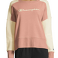Champion Women's Heritage Cotton Mixed Texture Sweatshirt Pink