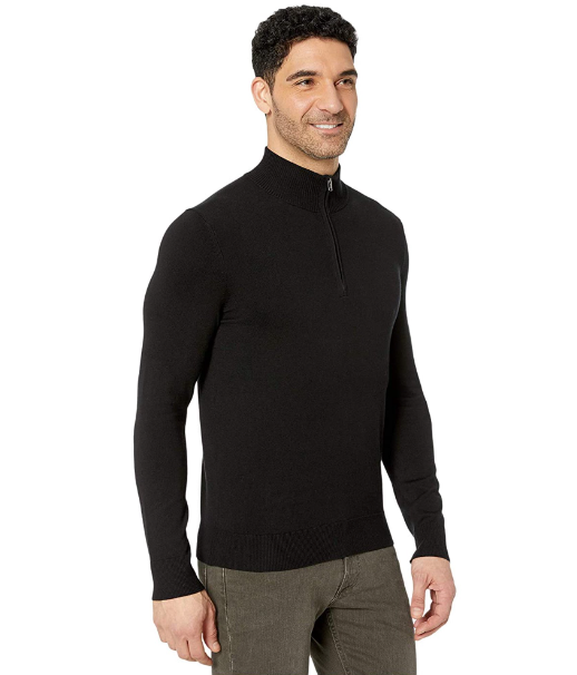 Calvin Klein Men's Cotton Modal Long Sleeve 1/4 Zip Black Size Large