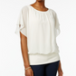 JM Women's Collection Flutter-Sleeve Top Brght White Size Extra Large