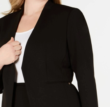 Calvin Klein Women's Softshell Pull Over Jacket, Black,Size Large