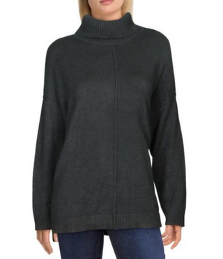 Alfani Women's Dropped-Shoulder Turtleneck Green Size Large