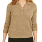 Karen Scott Women's Point Collar Sweater Brown Size PL