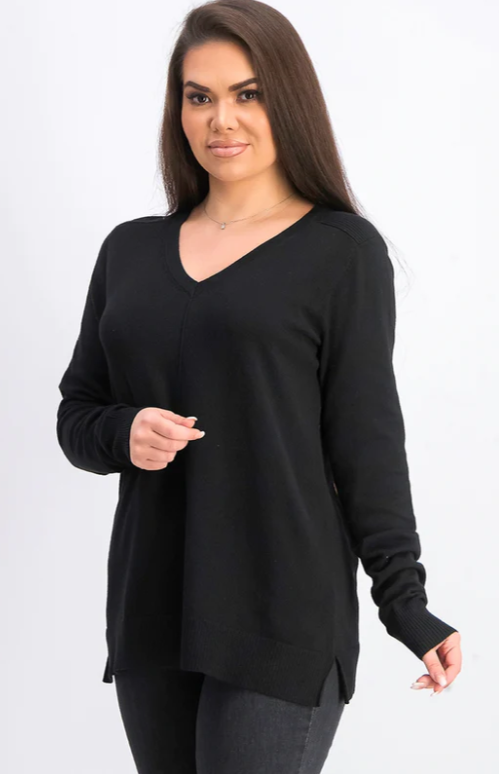 Karen Scott Women's V-Neck Pullover Sweater Black Size Extra Small