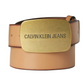 Calvin Klein Jeans Men's Plaque Buckle Leather Belt Tan Brown Size 36