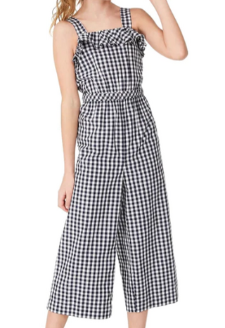 Charter Club Big Girls Mommy & Me Gingham Jumpsuit Blue Size Small