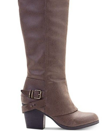 American Rag Women's Emilee Fabric Almond Toe Knee High Fashion Boots Brown Size 9.5