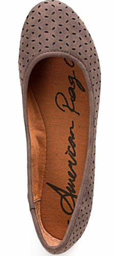 American Rag Women's Connie Perforated Flats Brown Size 5 M
