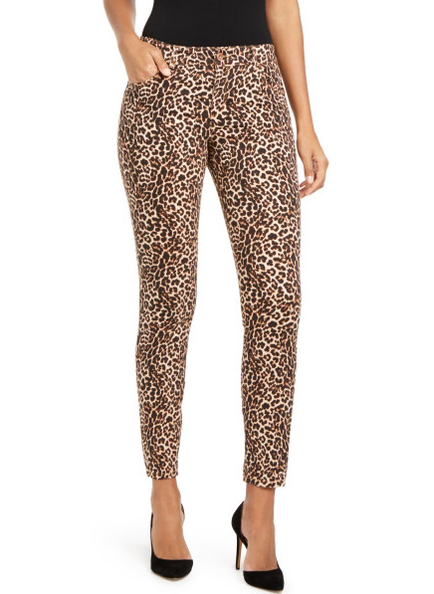 INC International Concepts Women's Incessential Leopard Skinny Jeans Brown Size 4