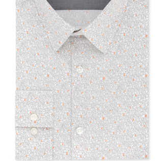 Calvin Klein Men's Patterned Collared Dress Shirt Orange Size 14-14.1/2_32-33_S