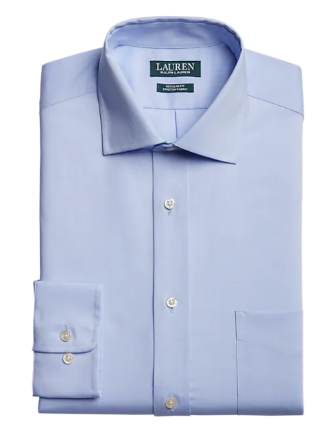 Ralph Lauren Men's Slim Fit Stretch Dress Shirt Blue Size 15-1/2-34X35