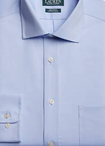Ralph Lauren Men's Slim Fit Stretch Dress Shirt Blue Size 15-1/2-34X35