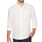 Cubavera Men's Solid Linen Shirt White Size Large