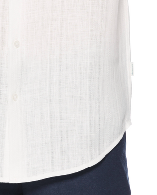 Cubavera Men's Solid Linen Shirt White Size Large