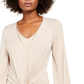 Thalia Sodi Women's Tie-Front Top Beige Size Extra Large