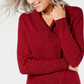 Karen Scott Women's Cotton Marled Shawl-Collar Sweater Bright Red Size Medium