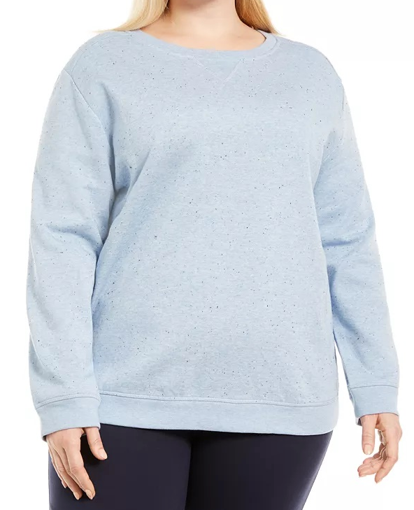 Karen Scott Women's Sport Women's Plus Fitness Running Sweatshirt Blue Size 0X