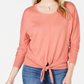 Style & Co Women's Tie Front Sweater Orange Size X-Large