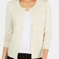 Charter Club Women's Textured Lurex Cardigan Sweater Beige Dust Size Medium