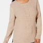 Karen Scott Women's Cable-Knit Panel Sweater Beige Size Medium