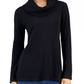 Karen Scott Women's Sport Cowl Neck Top Black Size X-Large