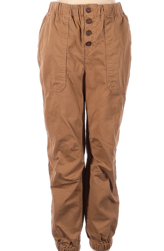 Free People Women's Cropped High Waisted Pants Brown Size Small