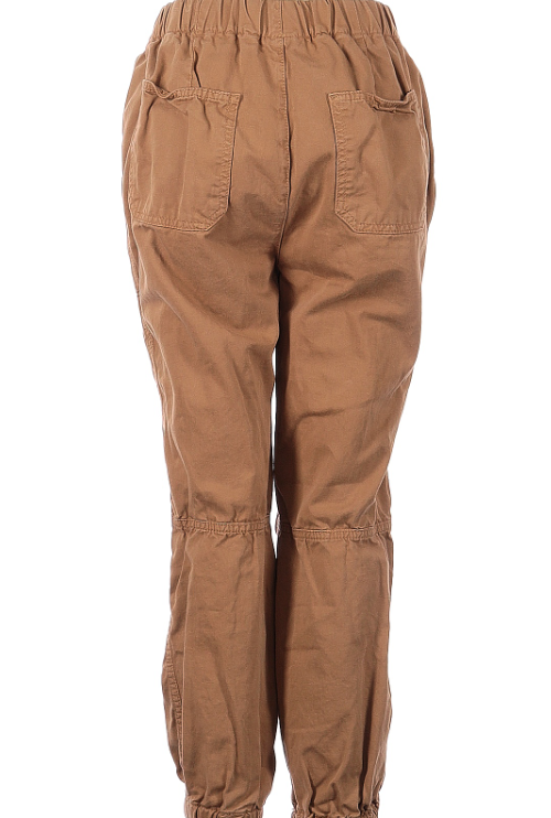 Free People Women's Cropped High Waisted Pants Brown Size Small