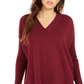 Style & Co Women's V Neck Tunic Wine Size Petite Small
