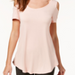 JM Collection Women's Cold-Shoulder Swing T-Shirt Orange Size Small