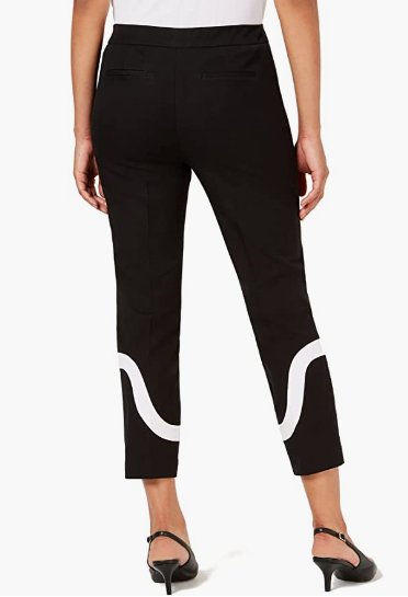 Alfani Women's Colorblocked Ankle Pants Black Size 10 Petite
