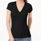 INC International Concepts Women's Ribbed V Neck Top Black Size Petite Extra Large