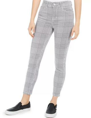 Indigo Rein Women's Houndstooth High Waist Jeans Gray Size W24-L27