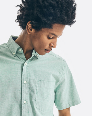 Nautica Men's Stretch Oxford Shirt Green Size Large