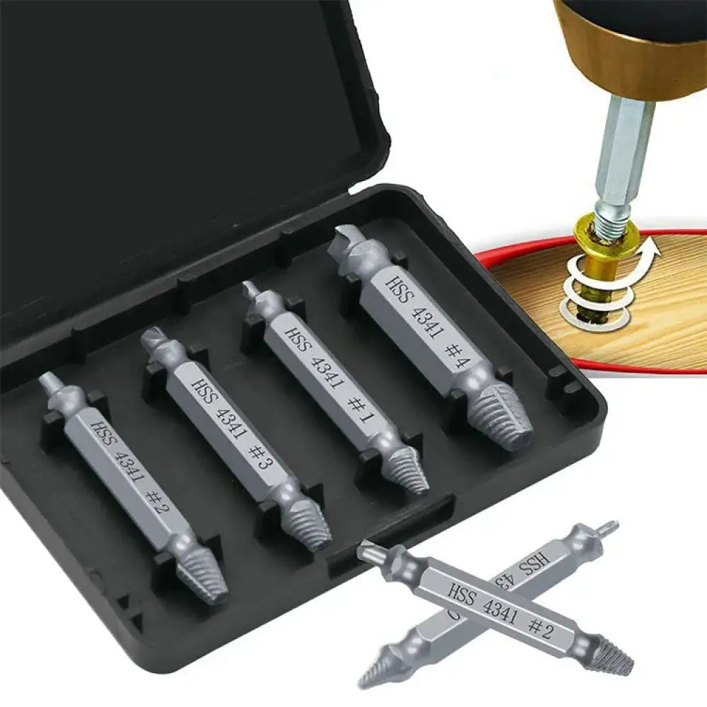 6-piece Precision Hss Screw Extractor and Repair Bit Set