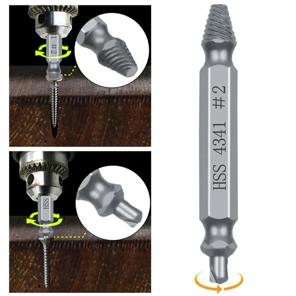 6-piece Precision Hss Screw Extractor and Repair Bit Set