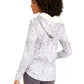 Ideology Women's Snake Print Rounded Hem Hoodie White Size XX-Large