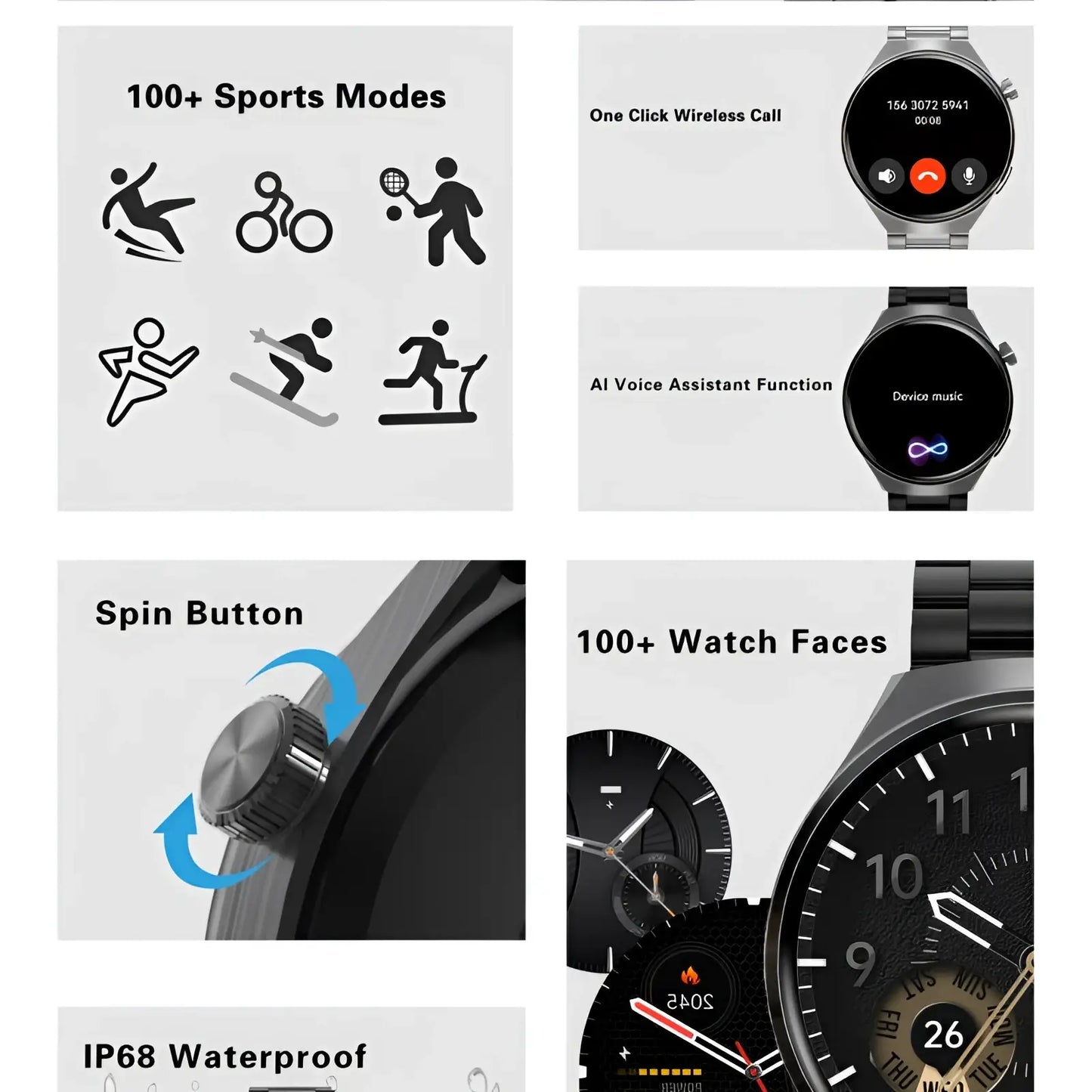 Senbono V19 Waterproof Business and Fitness Smartwatch