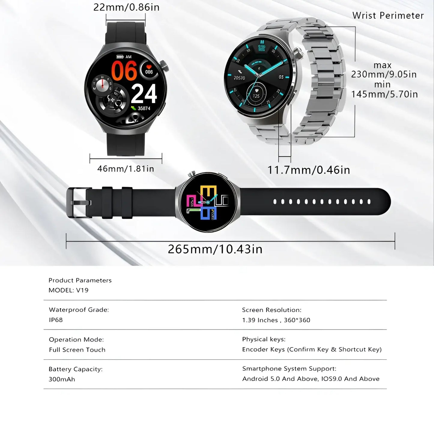 Senbono V19 Waterproof Business and Fitness Smartwatch