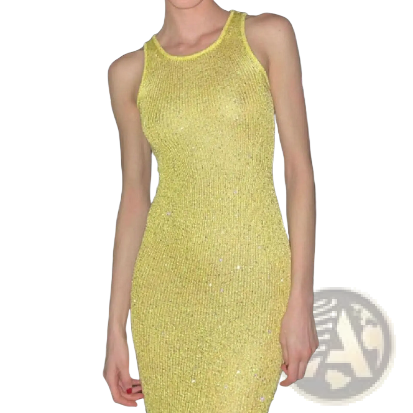 Sequin Knit Sleeveless Bodycon Maxi Dress